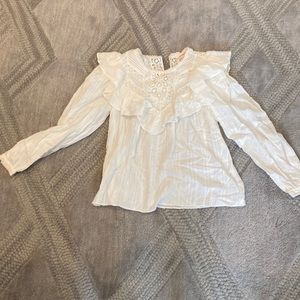 Rebecca Taylor Size 6 White Long sleeve Top